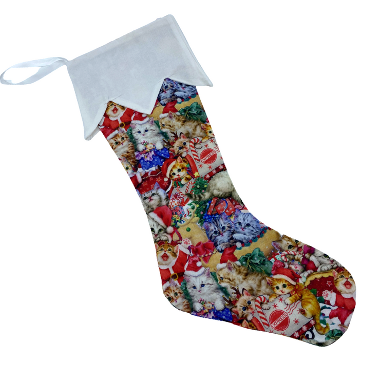 Cat Christmas Stockings - Round Toe (Large)