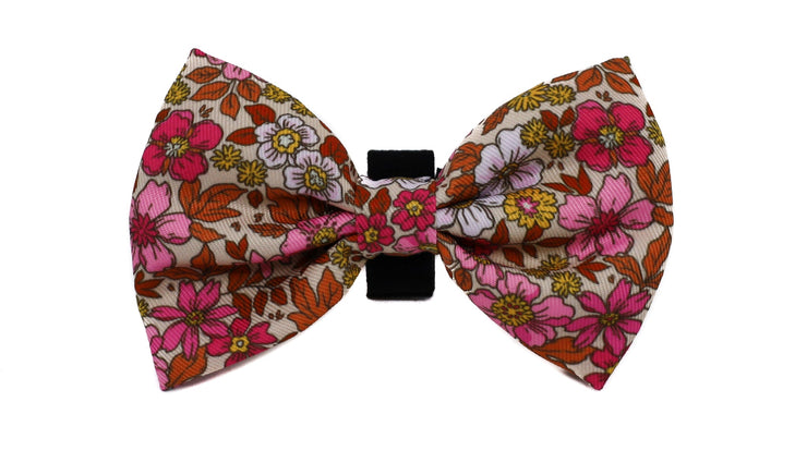 Pink Posies Bow Tie