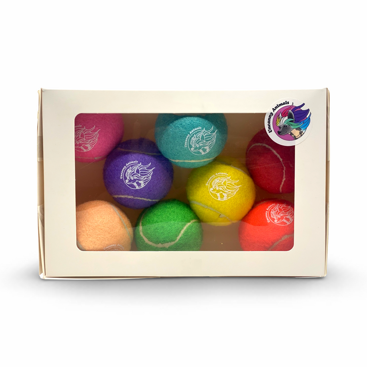 Rainbow Pack - 8 Squeaky Tennis Balls