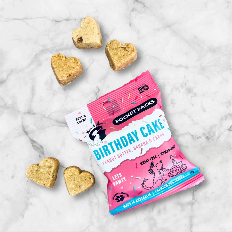 Birthday Cake Soft & Chewy Natural Dog Treats - Pocket Pack