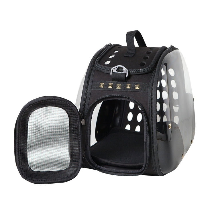 Ibiyaya Hard Rock Transparent Hardcase Pet Carrier - Black