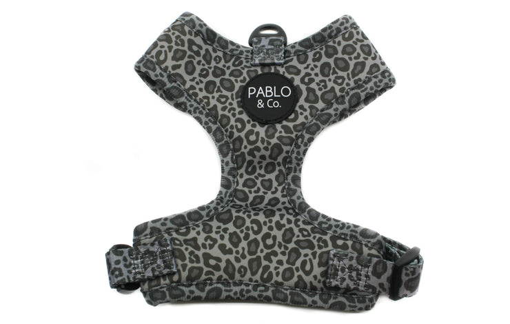 Black & Grey Leopard Print Adjustable Harness