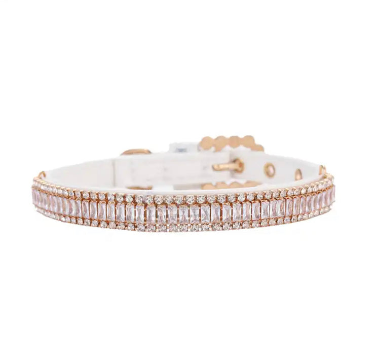 White and Gold Rhinestone Diamanté Collar