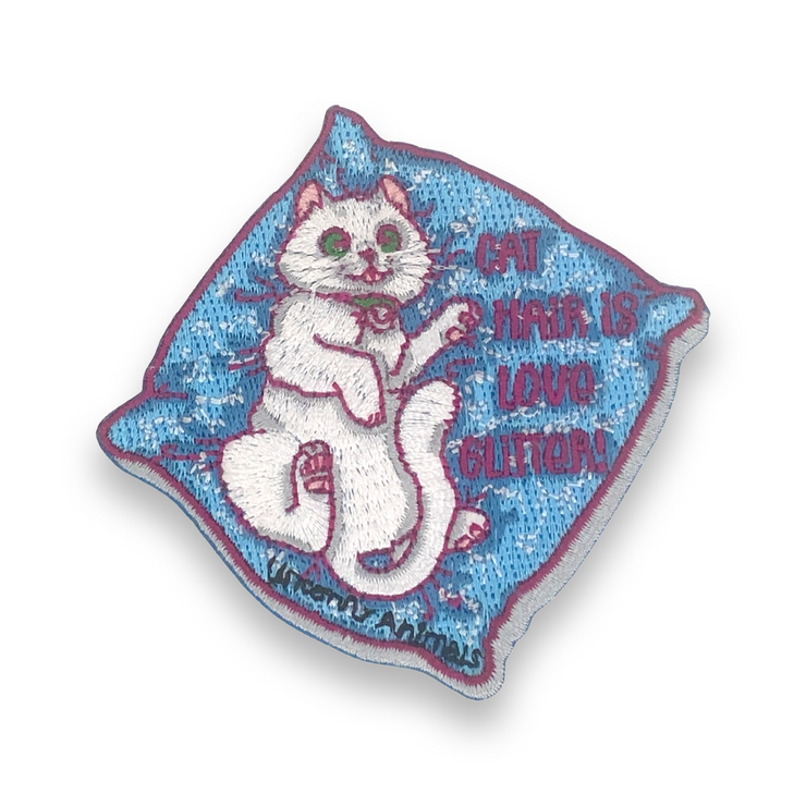 "Cat Hair Is Love Glitter" Iron-On Patch
