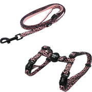 Pink Leopard Cat Harness + Leash Set