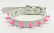 Hot Pink Studded Faux Leather Collar