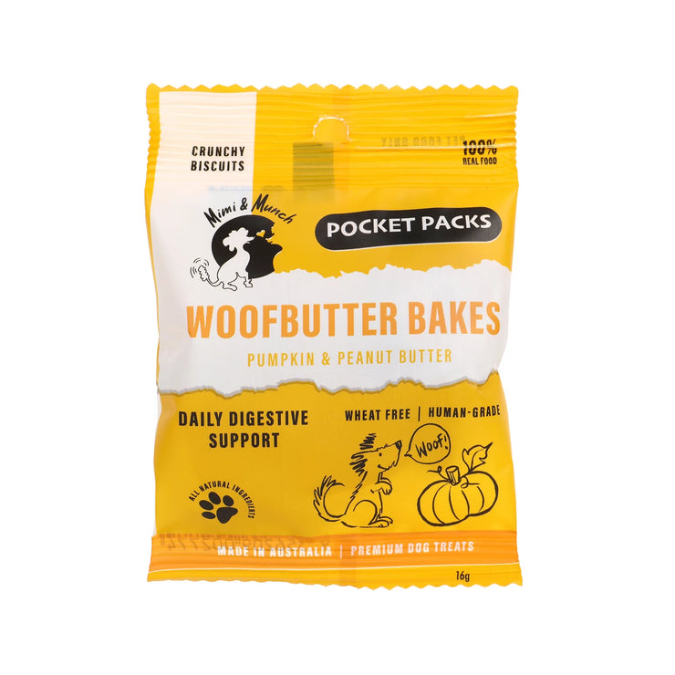 Woofbutter Bakes Natural Dog Treats - Pocket Pack