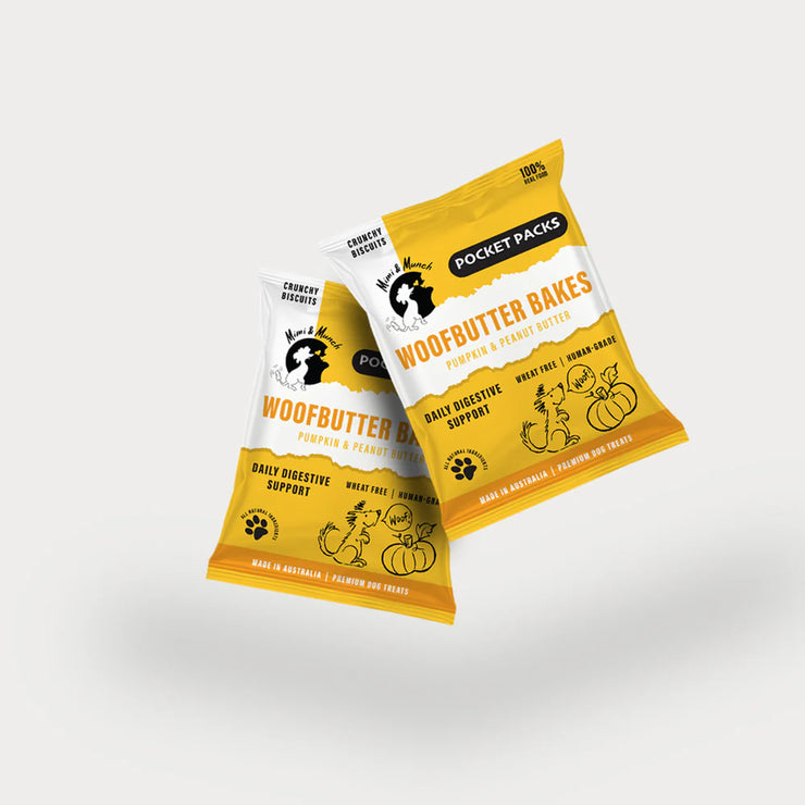 Woofbutter Bakes Natural Dog Treats - Pocket Pack