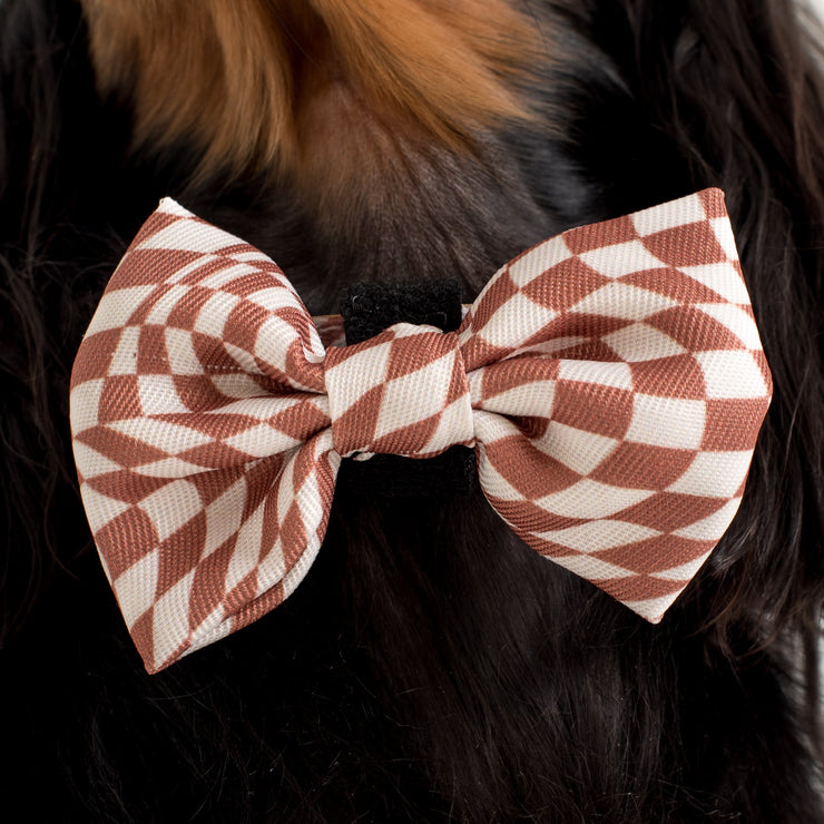 Brown Check Bow Tie