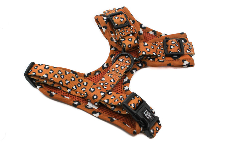 Brown Leopard Print Adjustable Harness