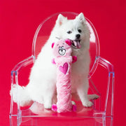 Jigglerz Shakeable Dog Toy - Pink Valentines Bear