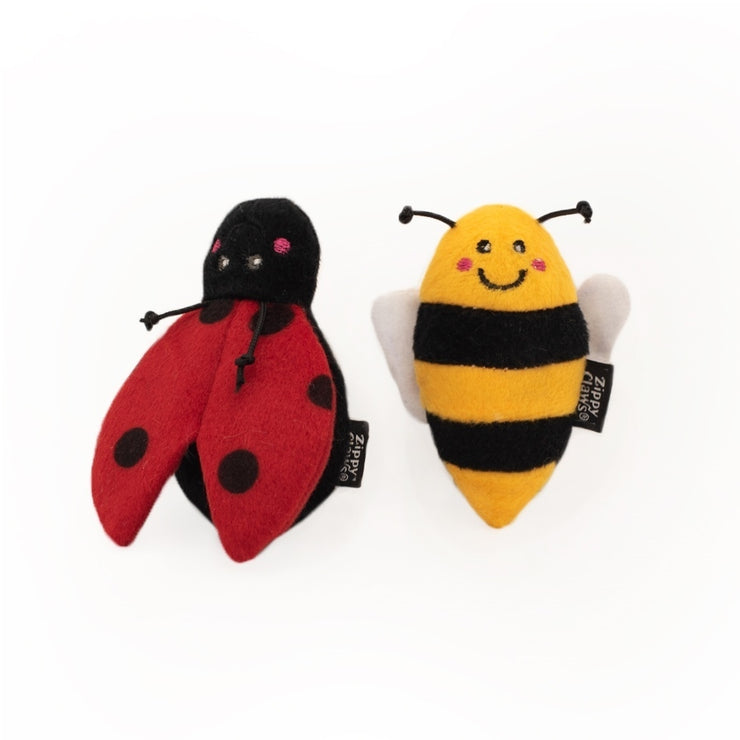 Bumble Bee and Ladybug - 2-Pack Cat Toy with Catnip