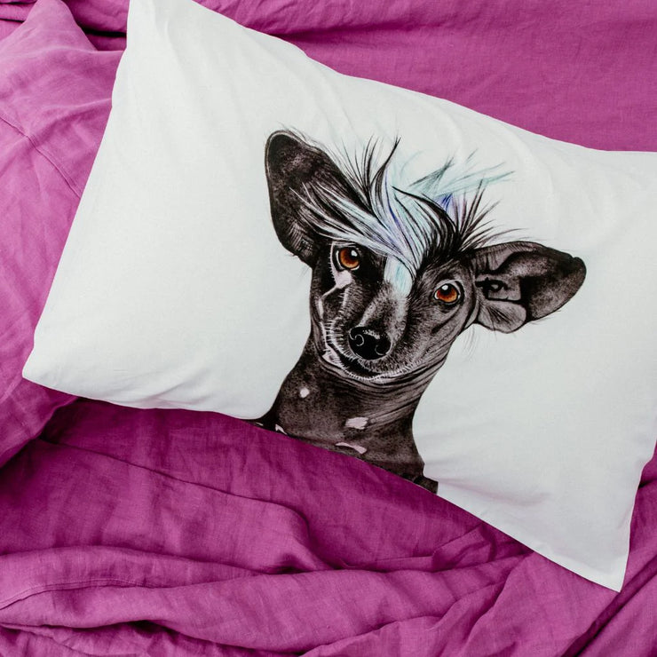 Tempeh the Chinese Crested Dog Pillowcase