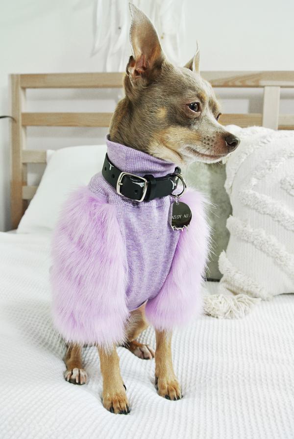 Lilac Faux Fur Dog Jumper