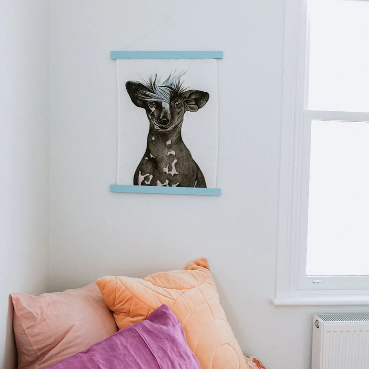 Tempeh the Chinese Crested Dog Tea Towel Art