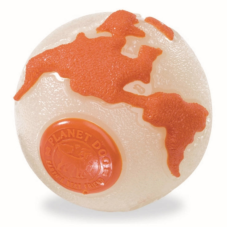Planet Dog Orbee Ball Tough Floating Dog Toy Orange Glow - Small