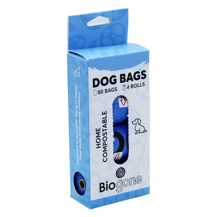 Bio-Gone Compostable Dog Waste Bags 4 Rolls (80 Bags)
