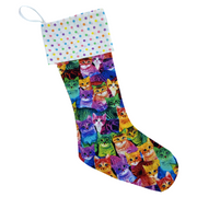 Cat Christmas Stockings - Round Toe (Large)