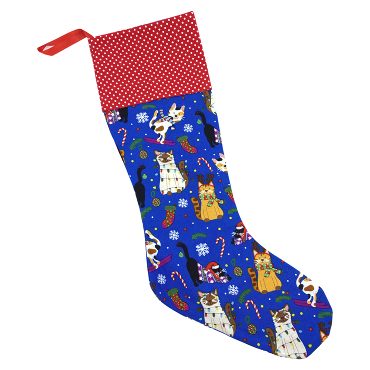 Cat Christmas Stockings - Round Toe (Large)