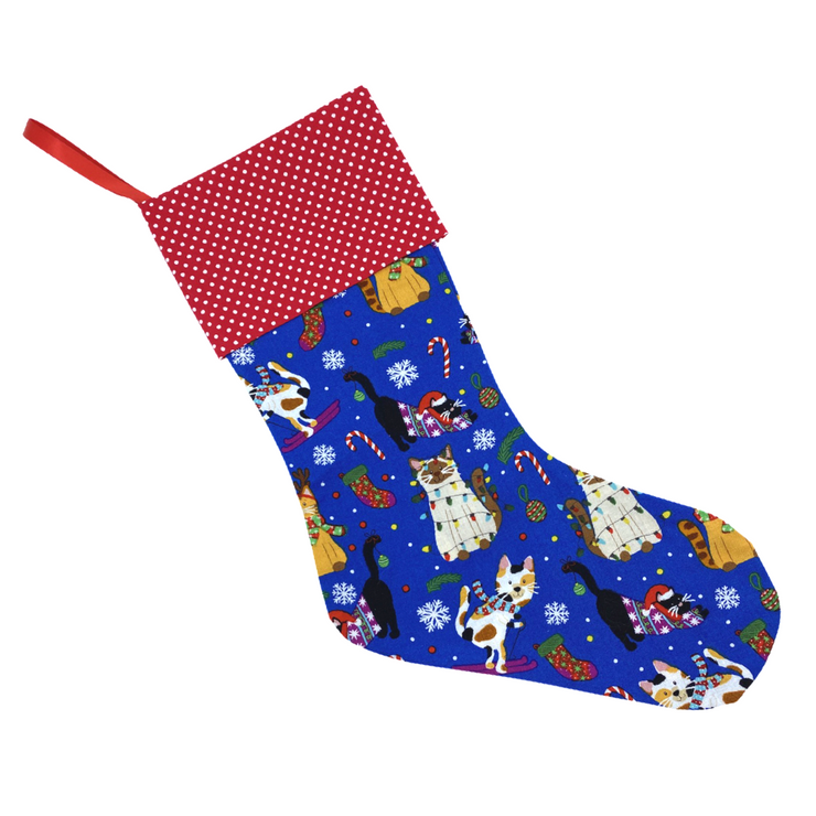 Cat Christmas Stockings - Round Toe (Small)