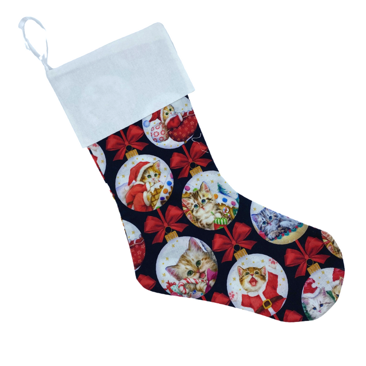 Cat Christmas Stockings - Round Toe (Small)