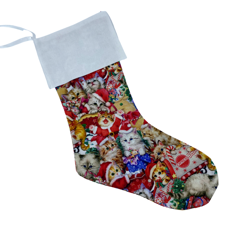 Cat Christmas Stockings - Round Toe (Small)