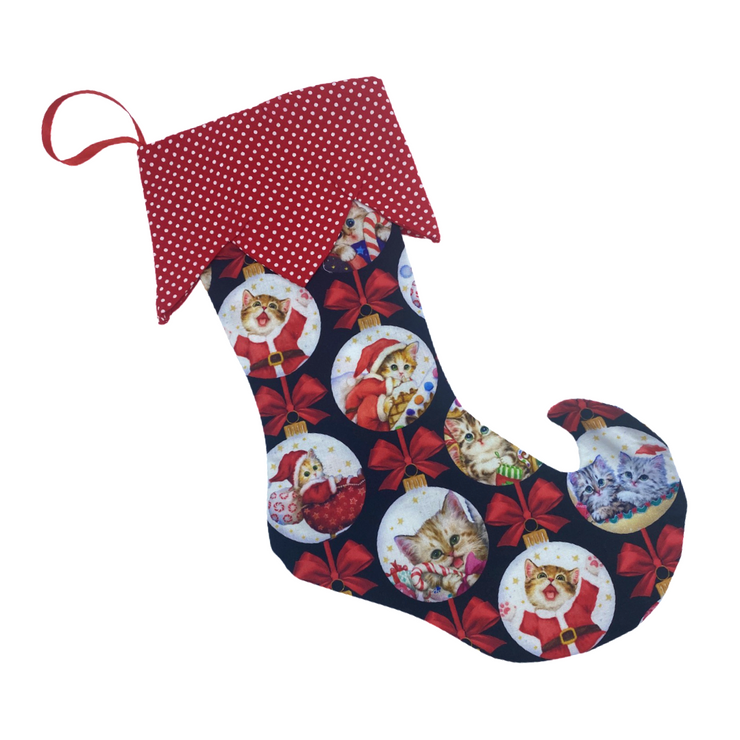 Cat Christmas Stockings - Elf Toe (Small)