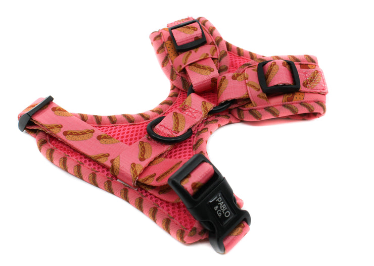 Vegan Hot Dog Pink Adjustable Harness