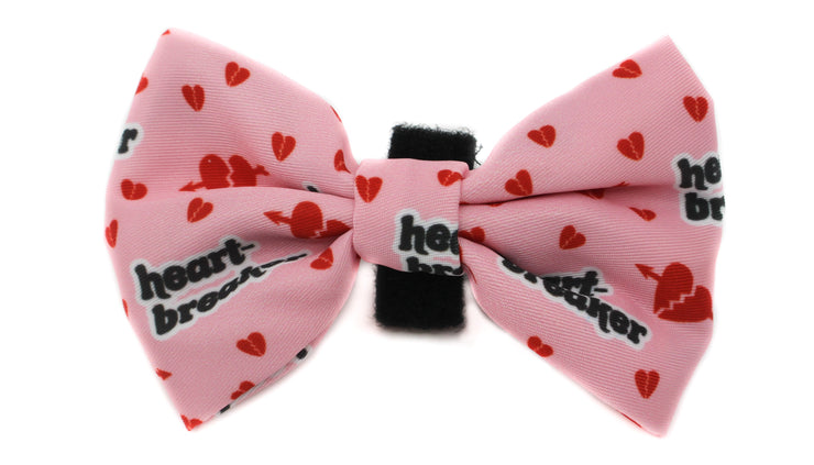 Pink Heart Breaker Bow Tie
