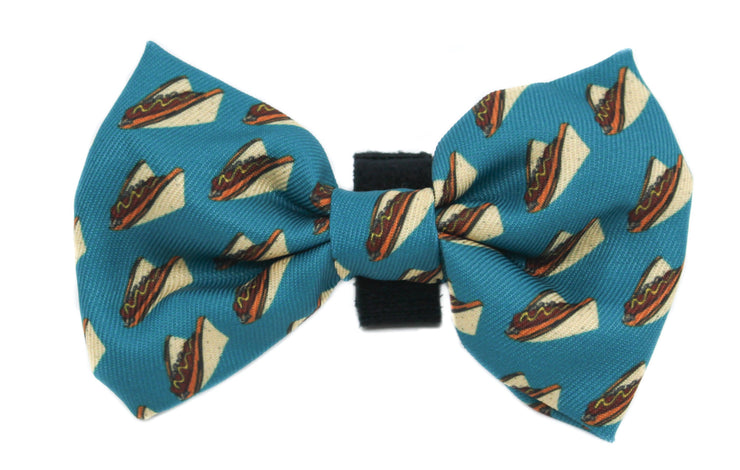 sausage dog with bow tie