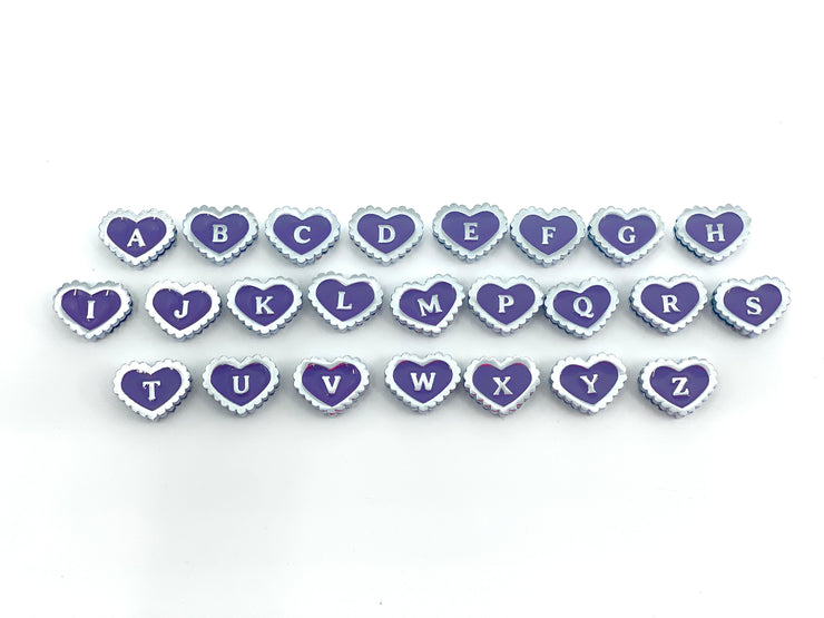 PURPLE Heart-Shaped Letters for Custom Collars