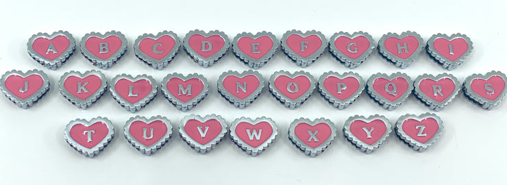PINK Heart-Shaped Letters for Custom Collars