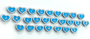Custom Letters for Personalised Collar - Blue Hearts