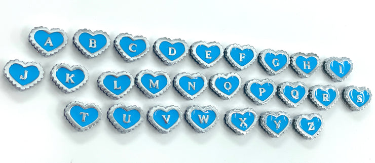 BLUE Heart-Shaped Letters for Custom Collars