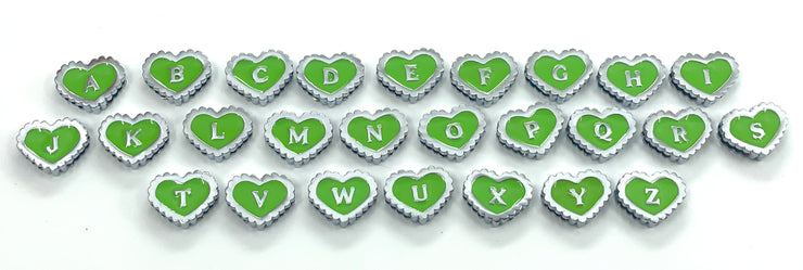 GREEN Heart-Shaped Letters for Custom Collars