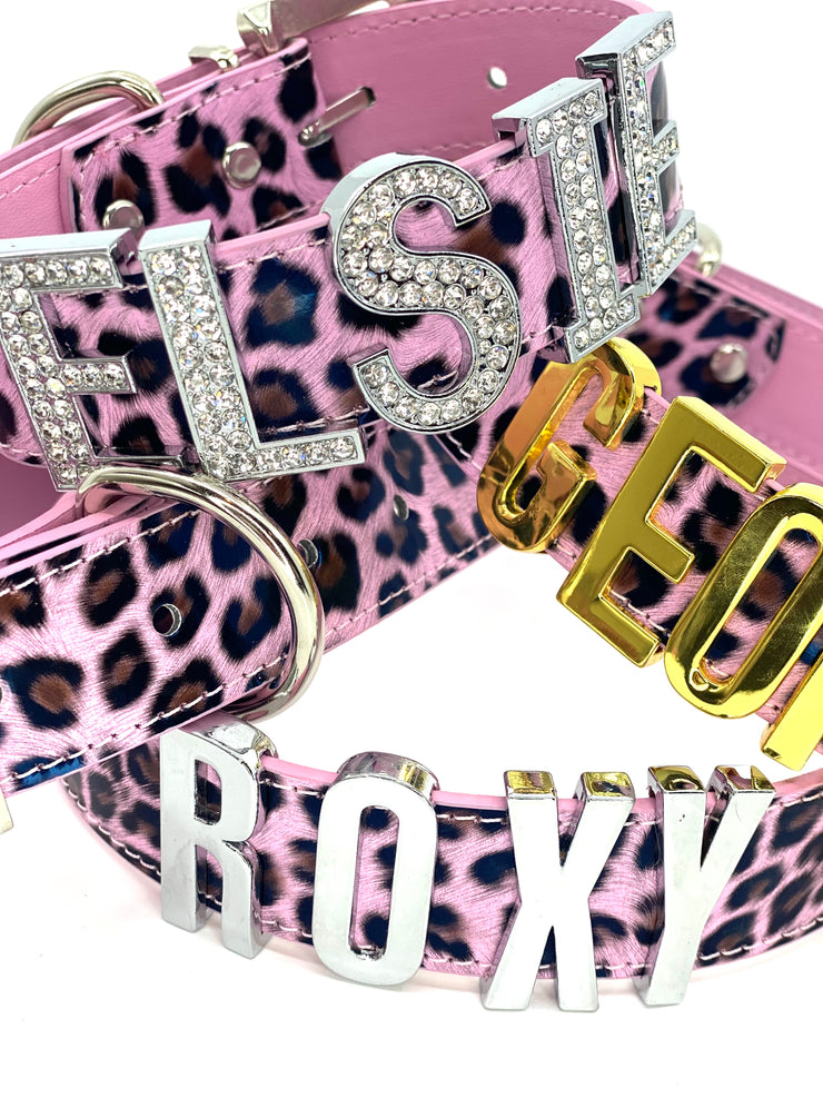 Pink Leopard Collar (fits 3cm letters)