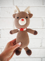 Reindeer Organic Crochet Squeaky Toy