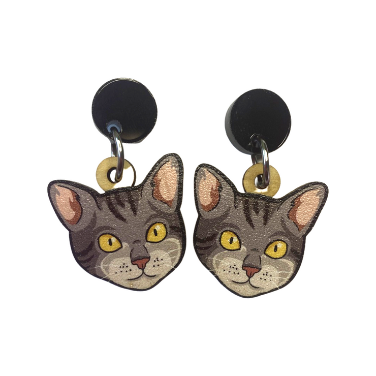 Tabby Cat Earrings