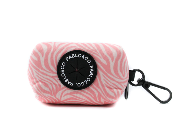 Pink Zebra Print Poop Bag Holder