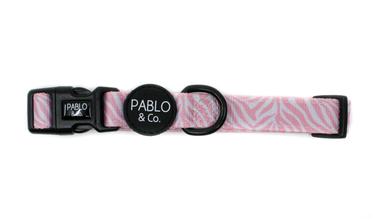 Pink Zebra Dog Collar