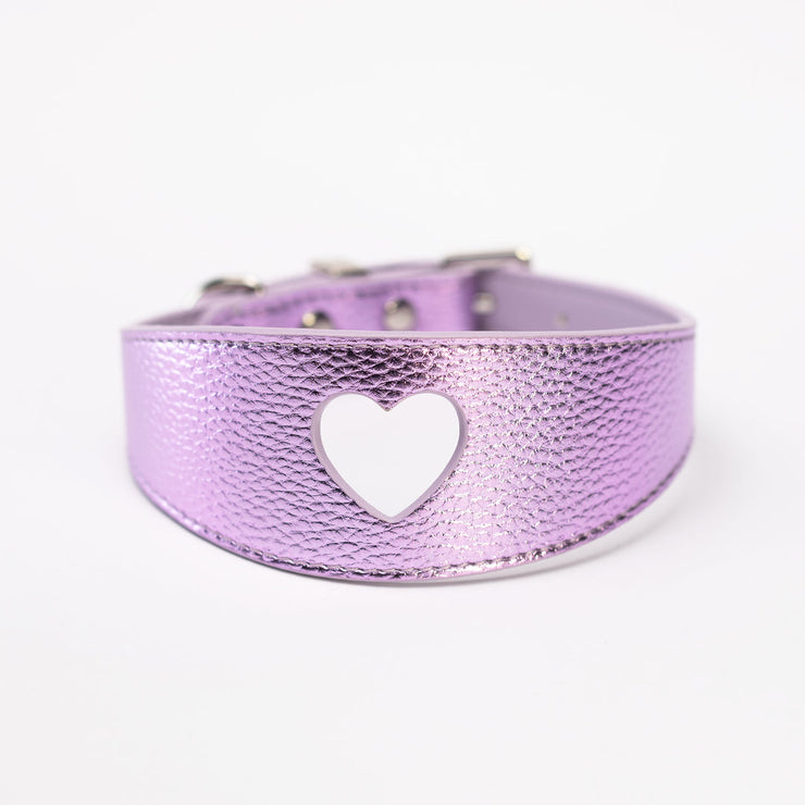 Sweetheart Dog Collar - Metallic Purple