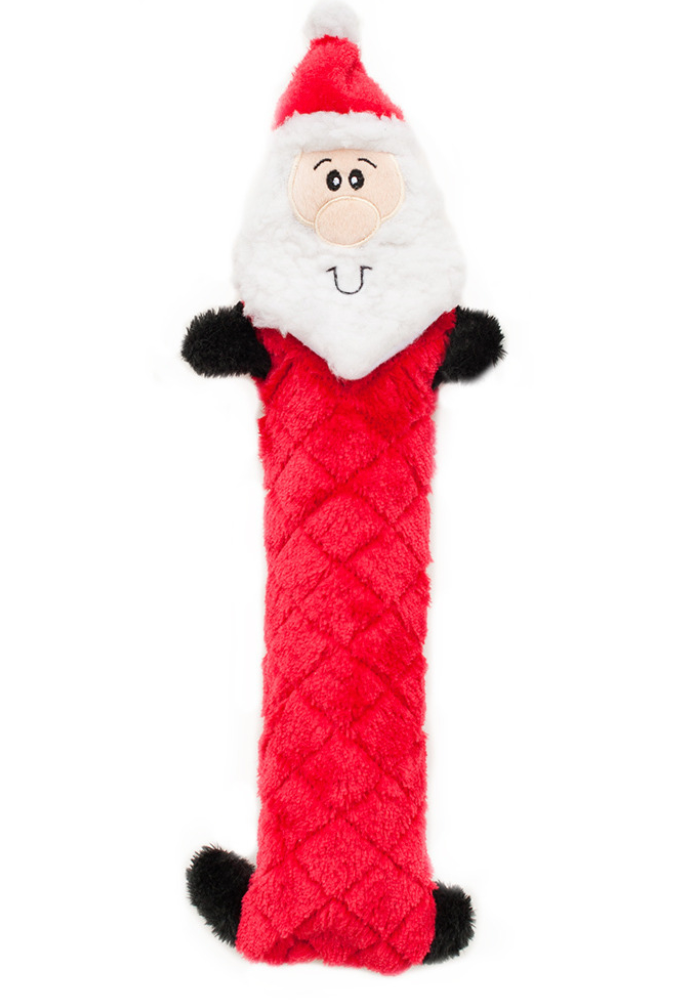 Jigglerz Shakeable Crinkly Low-Stuffing Dog Toy - Santa