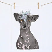 Tempeh the Chinese Crested Dog Tea Towel Art
