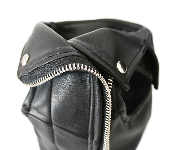 Black Faux Leather Moto Vest