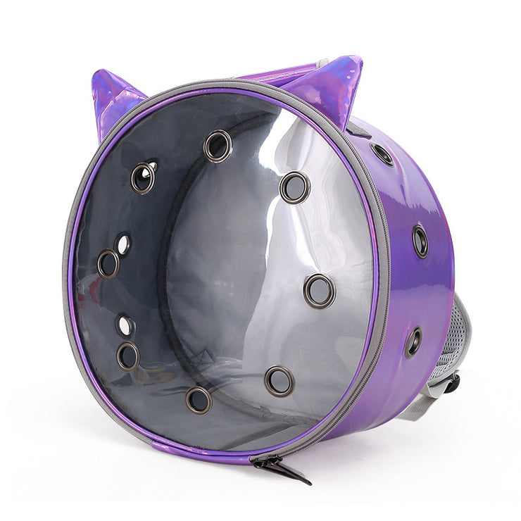 Round Kitty Ears Iridescent Window Backpack