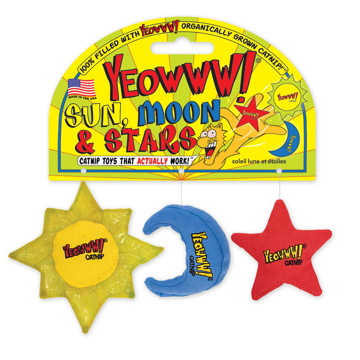 Sun Moon and Stars-  Yeowww! Cat Toys with Pure American Catnip