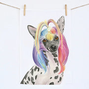 Tofu the Chinese Crested Dog Tea Towel Art